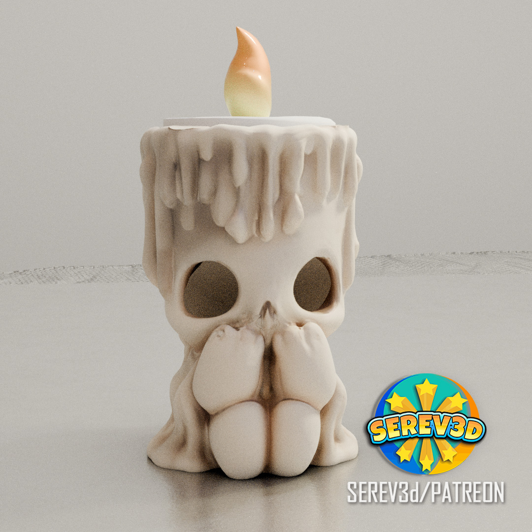 Creepy Cute Candle Holder - Halloween Decor - No Supports 3D Print STL/3MF
